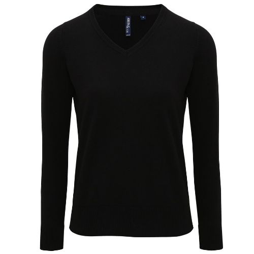 Asquith & Fox Women's Cotton Blend V-Neck Sweater Black